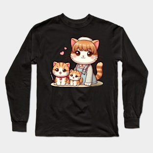 Whisker Wit: Chronicles of a Funny Cute Cat Mom Long Sleeve T-Shirt